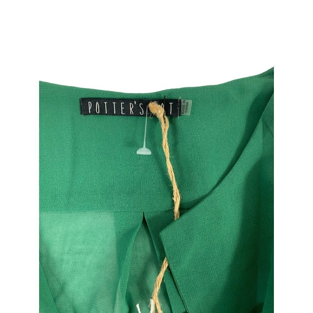Potter's Pot Women's Shear Green Blouse - Picture 3 of 7